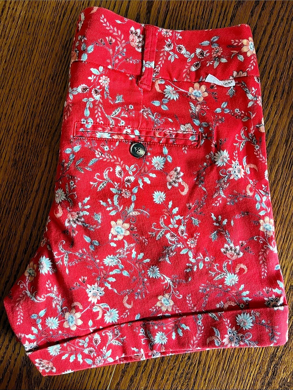 Dear John Floral High-Waist Shorts in Red NWT